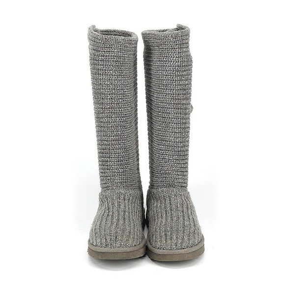 UGG Classic Gray Knit Cardy Tall Button Boots - Picture 2 of 5
